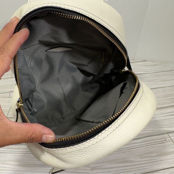 $198 NWOT FOSSIL MEGAN LEATHER MINI LILY WHITE BACKPACK - Picture 5 of 11